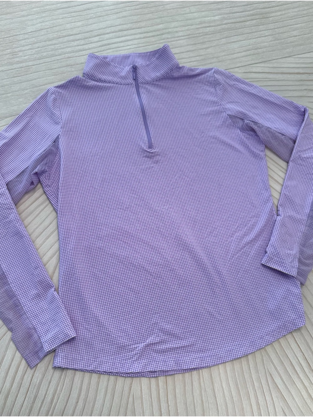 IBKUL Lavender Long Sleeve Mock Neck Quarter-Zip Top